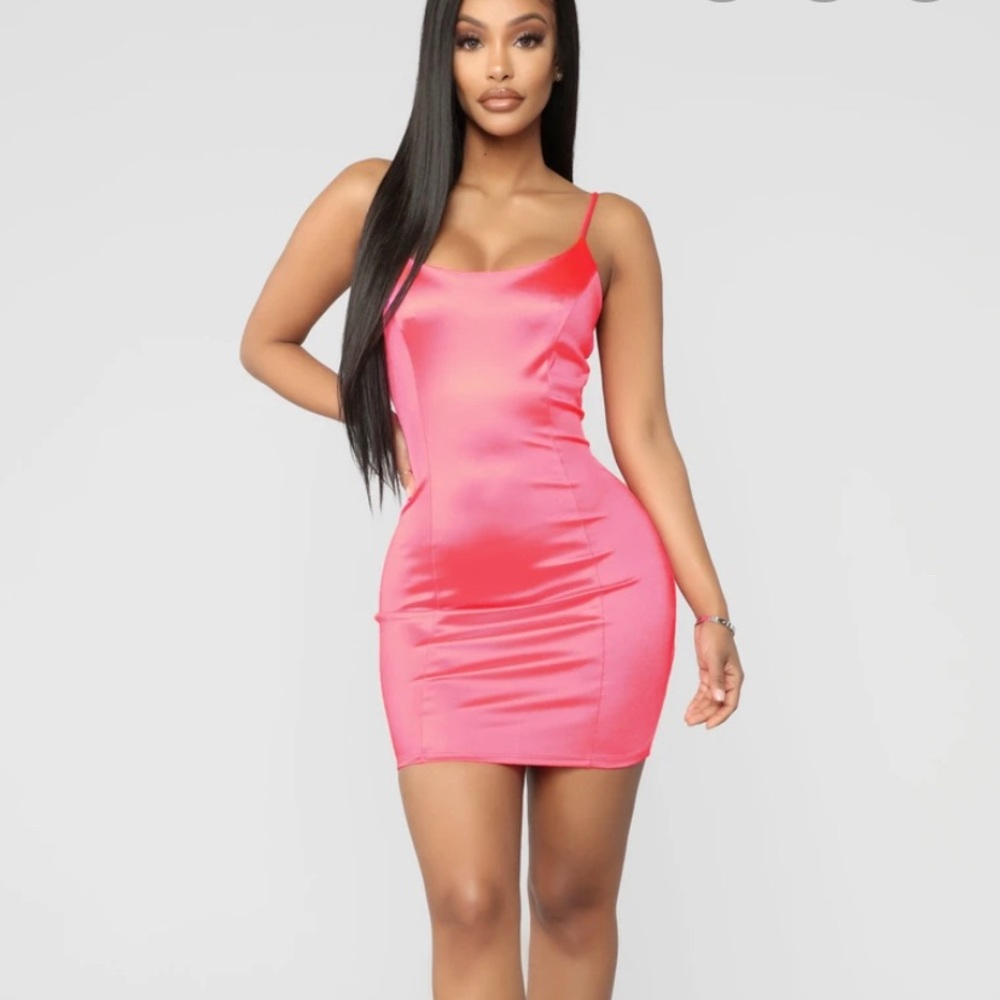 Satin pink dress